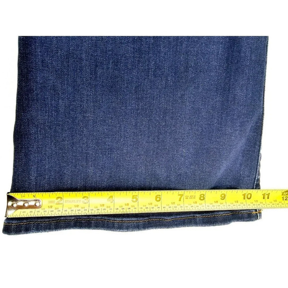 Frame Size 31X33 Womens Le High Flare 5 Pocket Embroidered Logo Blue Denim Jeans - Picture 4 of 12